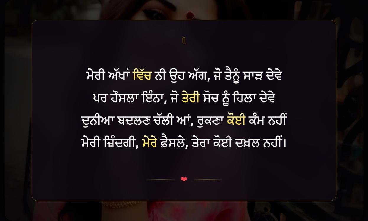 Attitude Quotes For Girls In Punjabi For Instagram